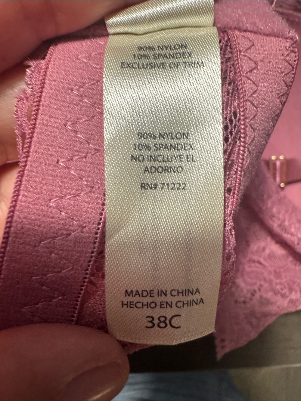 Jessica Simpson dusty rose Lace Push-Up Bra size 38C NWT - Picture 3 of 8
